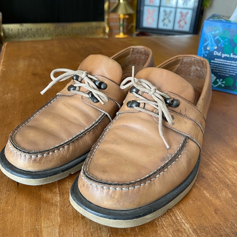 salvatore ferragamo tan loafers